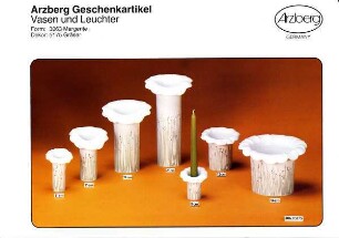 Produktblatt "Arzberg Geschenkartikel / Vasen und Leuchter / Form: 3063 Margerite / Dekor: 5175 Gräser"