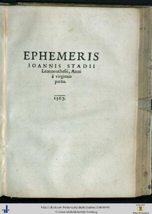 Ephemeris Ioannis Stadii […] 1567