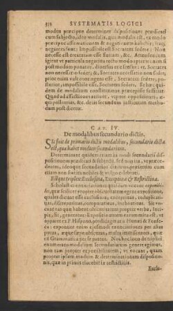 Cap. IV. De modalibus secundario dictis.