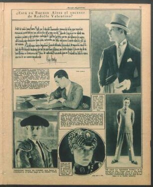 ¿Está en Buenos Aires el sucesor de Rodolfo Valentino? [Fotografías y escritura]