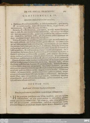Sectio VIII. Explicatur octavum Decalogi praeceptum.