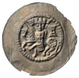 Fundmünze, Brakteat, Reiterbrakteat, 1215 - 1250