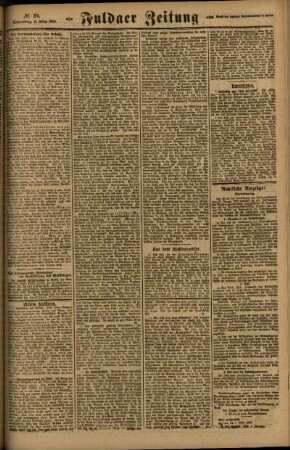 Zweite Ausgabe vom Donnerstag, den 11. März 1920.