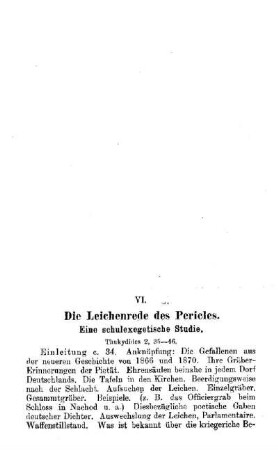 Die Leichenrede des Pericles : eine schulexegetische Studie ; Thukydides 2, 35 - 36