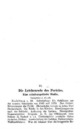 Die Leichenrede des Pericles : eine schulexegetische Studie ; Thukydides 2, 35 - 36