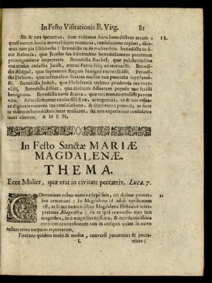 In Festo Sanctae Mariae Magdalenae.