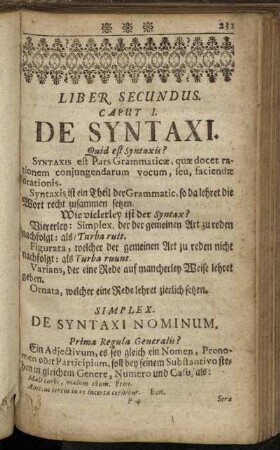 Liber Secundus. De Syntaxi.