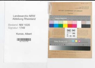 Entnazifizierung Albert Kunze , geb. 22.06.1898 (Baumeister)