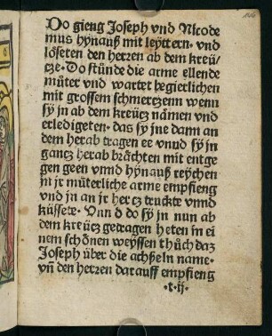 146r-150v, Do gieng Joseph und Nicodemus hynauß mit leyttern und löseten den herren ab dem kreutze...