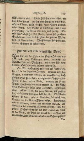Hundert ein und neunzigster Brief. - Zweyhundertster Brief.