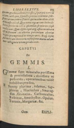 Caput VI. De Gemmis.