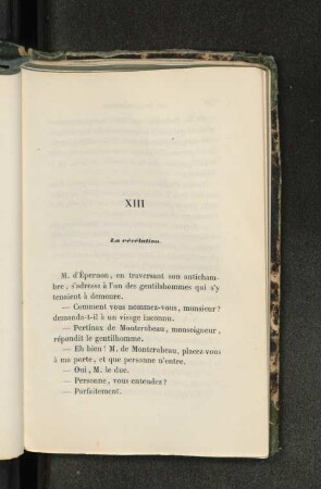 XIII La révélation.