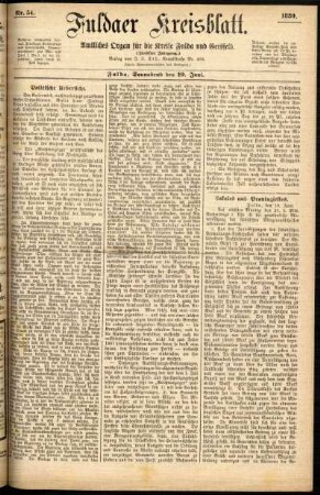 Erste Ausgabe vom Samstag, den 19. Juni 1880.