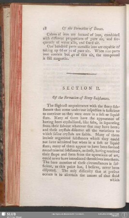 Section II. Of the Formation of Stony Substances