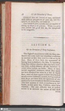 Section II. Of the Formation of Stony Substances