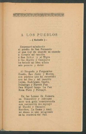 A los pueblos : (Saludo)