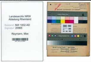 Entnazifizierung Max Reymann, geb. 03.12.1897 (Angest.)