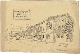 Thiersch, August ; Reiseskizzen - Haus von Peter Mayr in Mahr (Perspektive)