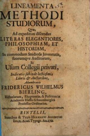 Lineamenta methodi studiorum