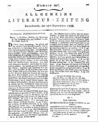Campenhausen, P. von: Gedichte. - Reval : Lindfors Th. 1. - [ca. 1788]