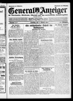 General-Anzeiger für Oberhausen, Sterkrade, Osterfeld und das nordwestliche Industriegebiet. 1921-1930