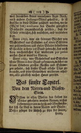 Das fünfte Capitel. Von dem Nieren- und Blasen-Stein.
