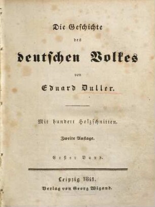Die Geschichte des deutschen Volkes, 1