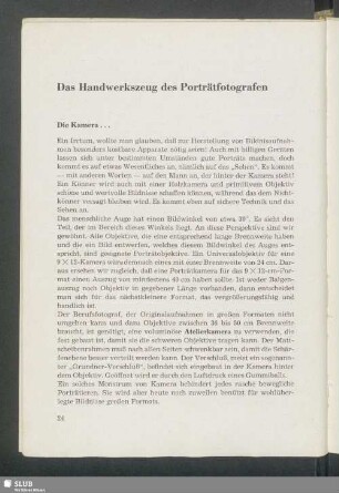 Das Handwerkszeug des Porträtfotografen