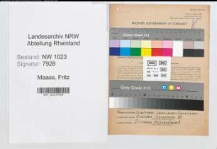 Entnazifizierung Fritz Maass , geb. 30.12.1896 (Gastwirt)