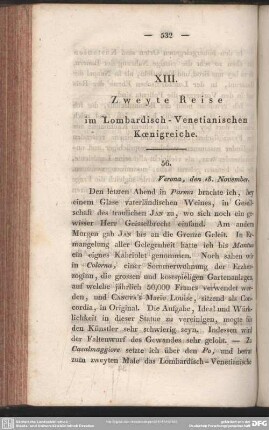 XIII. Zweyte Reise im Lombardisch - Venetianischen Koenigreiche