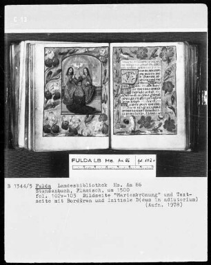 Stundenbuch — Marienkrönung, Folio 102verso