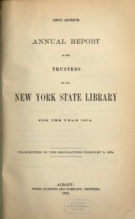 Annual report. 57. 1875, 5. Febr.