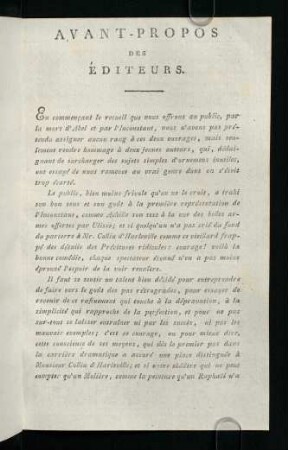59-61, Avant-Propos des Éditeurs