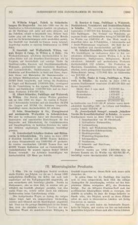 IV. Mineralogische Producte.