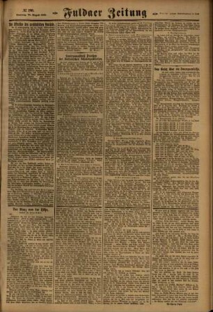 Zweite Ausgabe vom Sonntag, den 20. August 1922.