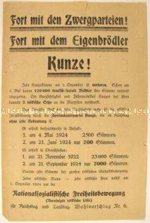 Wahlpropaganda der Nationalsozialistischen Freiheitsbewegung zur Reichstagswahl 1924
