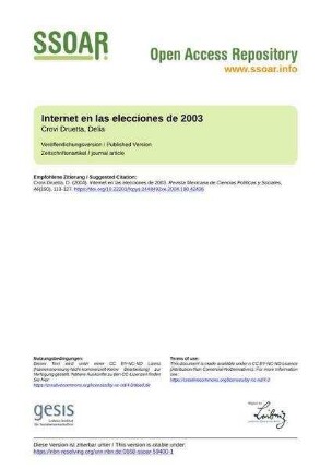 Internet en las elecciones de 2003