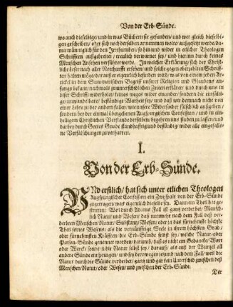 I. Von der Erb-Sünde