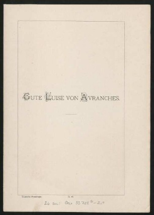 II. 26. Gute Luise Von Avranches