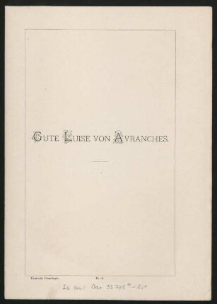 II. 26. Gute Luise Von Avranches