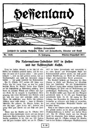 Nr. 19/20, Oktober-Doppelheft 1917