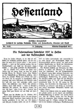 Nr. 19/20, Oktober-Doppelheft 1917