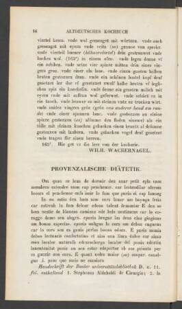 Provenzalische Diätetik.