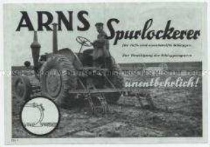 Arns Spurlockerer für luft- und eisenbereifte Schlepper - Zur Beseitigung der Schlepperspuren unentbehrlich