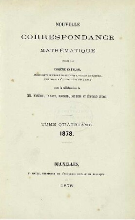 4: Nouvelle correspondance mathématique