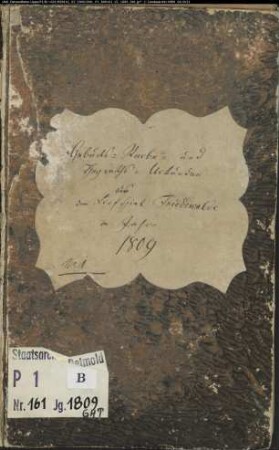 Zivilstandsregister der evangelischen Gemeinde Friedewalde, Kreis Minden (GHT 1809) (Gemeinde: Evangelische Gemeinde Friedewalde)