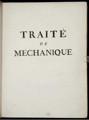 Traité De Méchanique