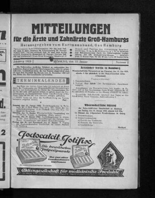 Jahrgang 1925, Hamburg, den 11. Januar, Nummer 2