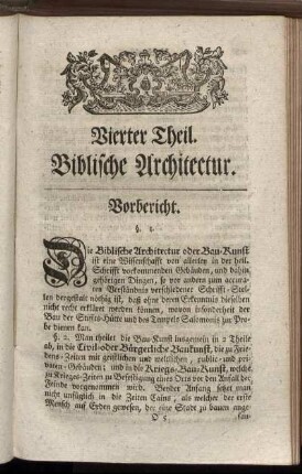 Vierter Theil. Biblische Architectur.