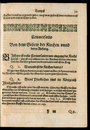 Conversatio Von dem Gebew der Kirchen unnd deren Anfang.